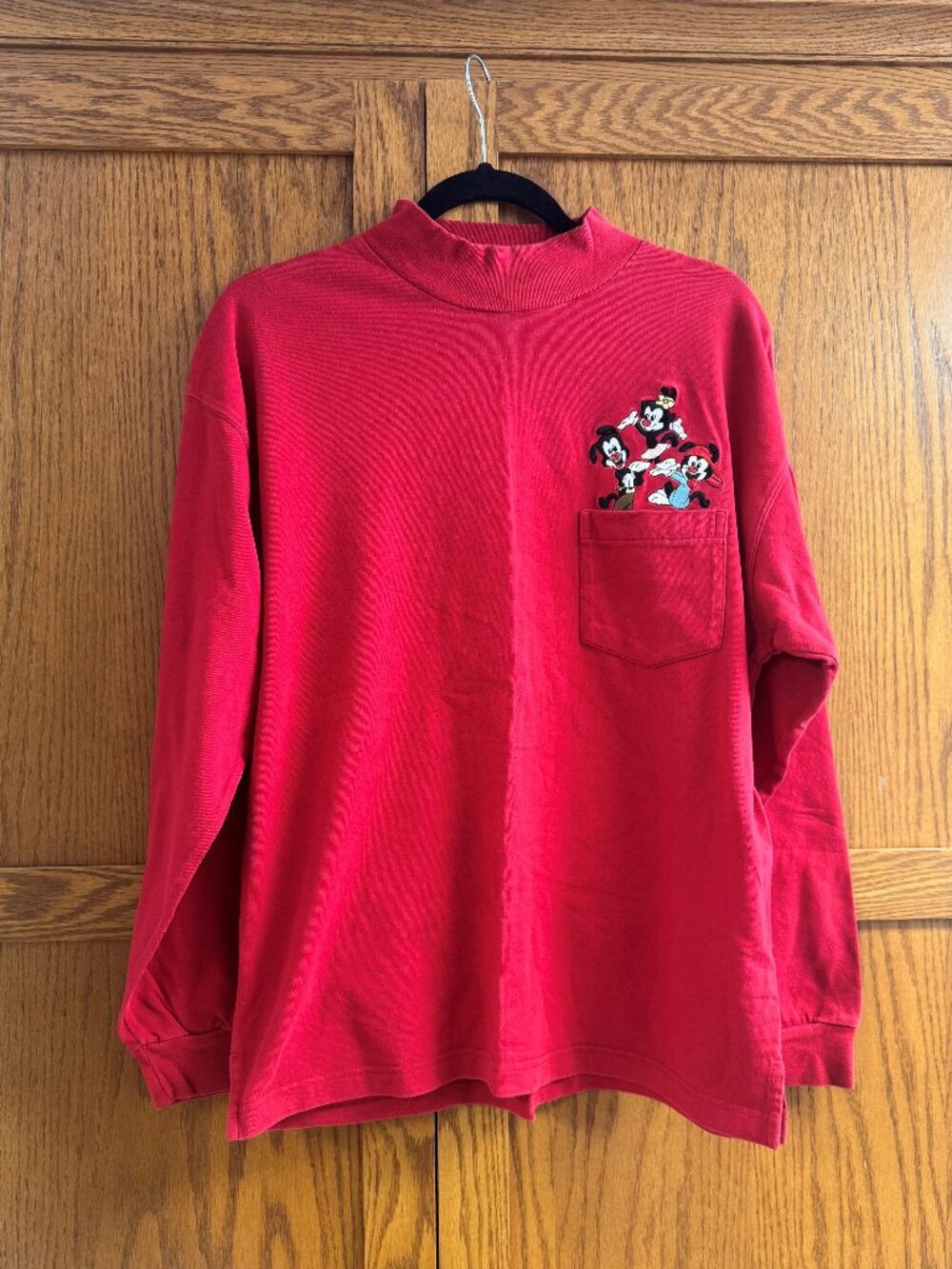 Vintage Animaniacs Shirt Size L Mock Neck Long Sleeve Y2K 90's Warner Bros 94'